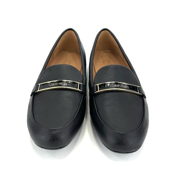 Calvin Klein Lira Women Shoes/Loafer Sz 7.5 Black Faux Leather Round Toe Slip-On - Picture 3 of 10